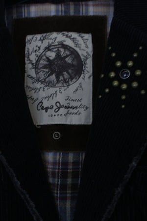 Pepe jeans κοτλέ μαύρο σακάκι 