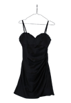 Mαύρο lingerie style μίνι φόρεμα με λεπτές ράντες