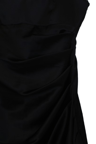 Mαύρο lingerie style μίνι φόρεμα με λεπτές ράντες