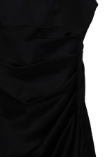 Mαύρο lingerie style μίνι φόρεμα με λεπτές ράντες