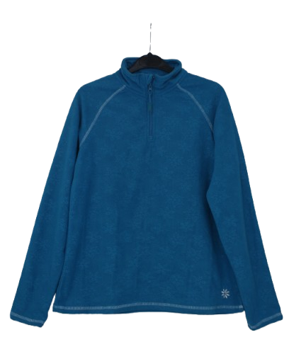 Half zipper πετρόλ φλις μπλούζα 