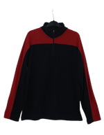 Half zipper δίχρωμη φλις μπλούζα