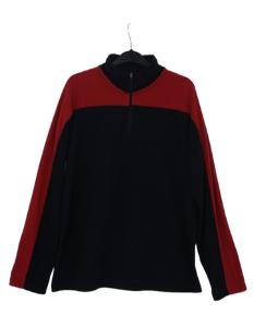 Half zipper δίχρωμη φλις μπλούζα