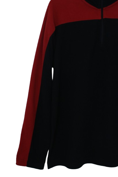 Half zipper δίχρωμη φλις μπλούζα