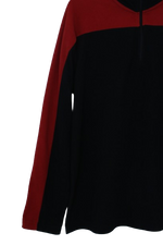Half zipper δίχρωμη φλις μπλούζα
