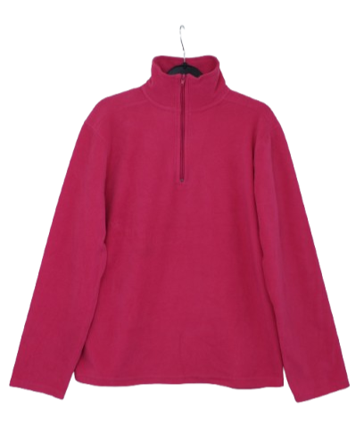 Φούξια half zipper φλις μπλούζα