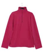 Φούξια half zipper φλις μπλούζα