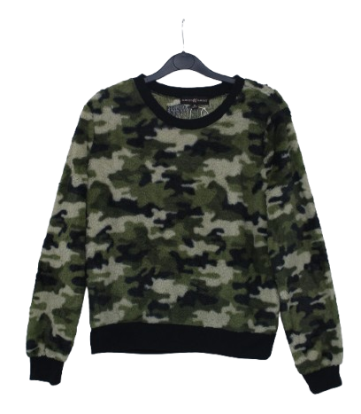 Camo cropped λούτρινο τοπ