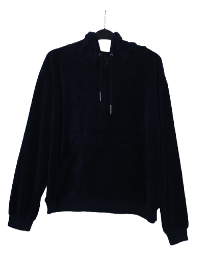 Βελουτέ μπλε hoodie τοπ 