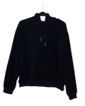 Βελουτέ μπλε hoodie τοπ 