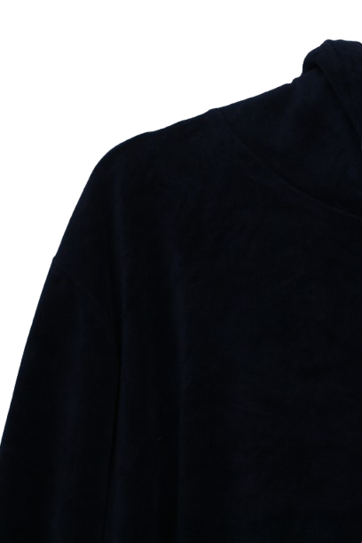 Βελουτέ μπλε hoodie τοπ 