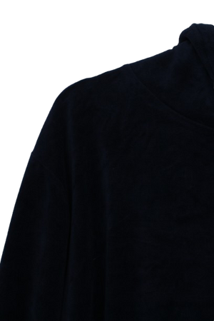 Βελουτέ μπλε hoodie τοπ 