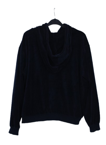 Βελουτέ μπλε hoodie τοπ 
