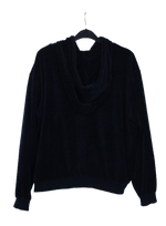 Βελουτέ μπλε hoodie τοπ 