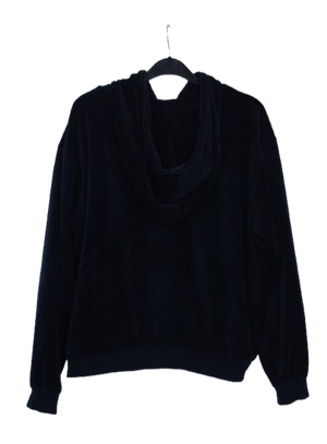 Βελουτέ μπλε hoodie τοπ 