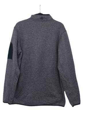 Γκρι φλις half zipper μπλούζα - M/L