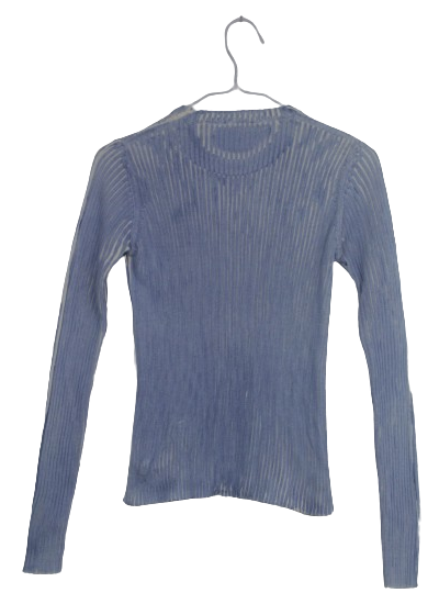 Krizia Jeans ριμπ γαλάζιο τοπ - XS/S