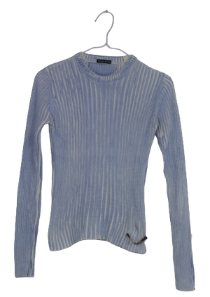 Krizia Jeans ριμπ γαλάζιο τοπ - XS/S