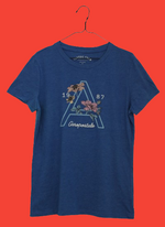 Μπλε ρουά tshirt με αποτύπωμα