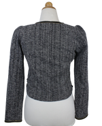 Tweed ασπρόμαυρο cropped τζάκετ-σακάκι - S