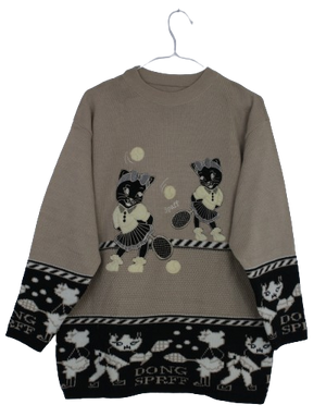 Vintage μπλούζα με γάτες - L/XL