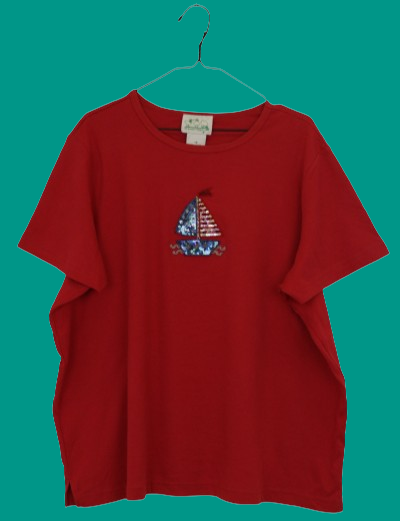 Κόκκινο tshirt με παγιέτες