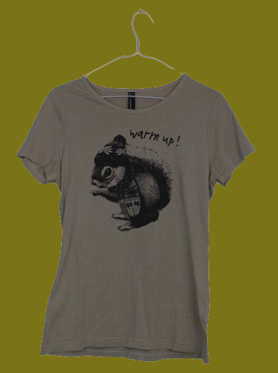 Μπεζ tshirt με σκίουρο