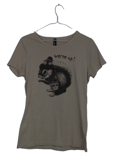 Μπεζ tshirt με σκιόυρο - Μ