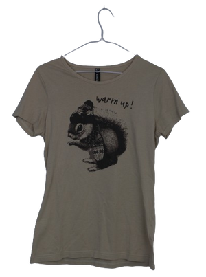 Μπεζ tshirt με σκιόυρο - Μ