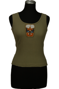 Vintage tank top με κέντημα
