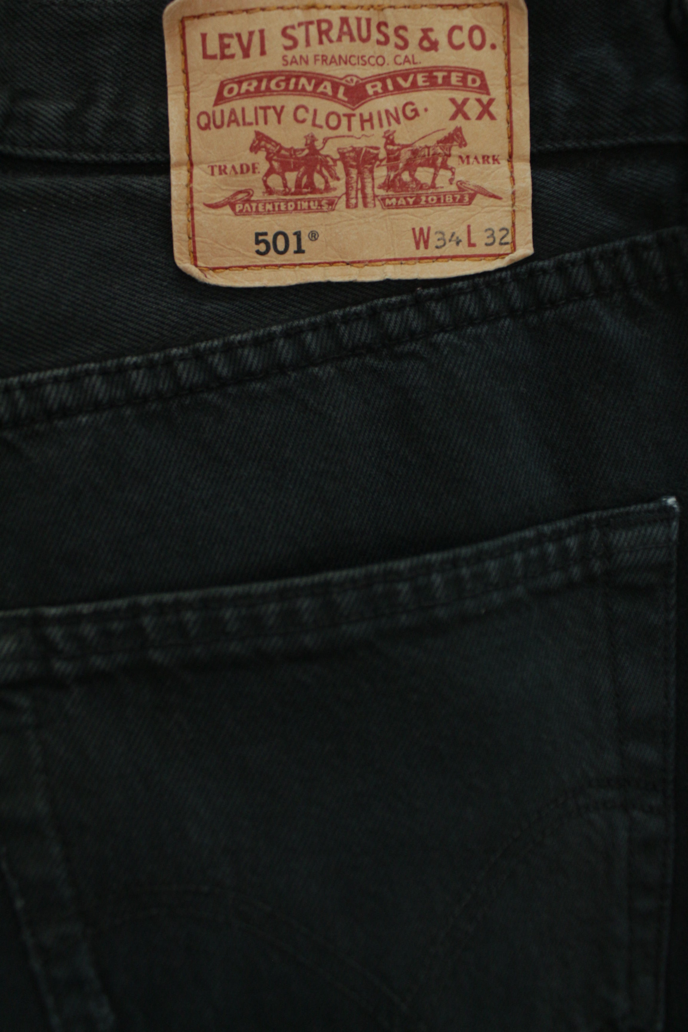 Levi's 501 μαύρο τζην παντελόνι - M