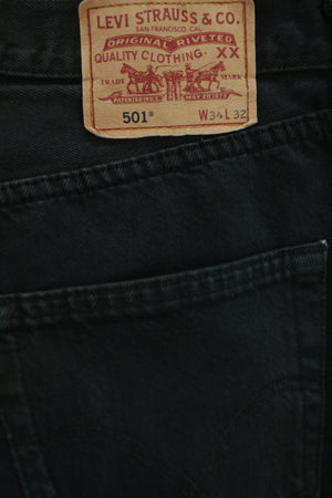 Levi's 501 μαύρο τζην παντελόνι - M