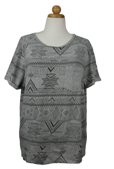 Γκρι t-shirt με μοτίβα - L