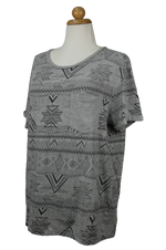 Γκρι t-shirt με μοτίβα - L