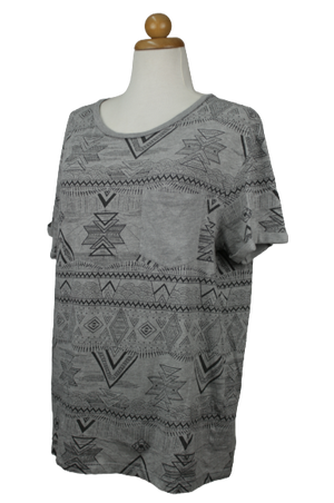 Γκρι t-shirt με μοτίβα - L