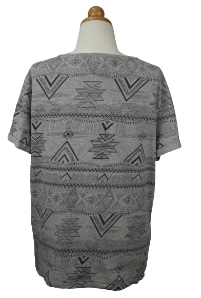 Γκρι t-shirt με μοτίβα - L
