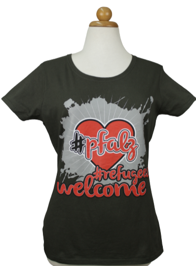 Τshirt με "#refugees welcome" αποτύπωμα - L