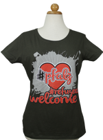 Τshirt με "#refugees welcome" αποτύπωμα - L