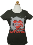 Τshirt με "#refugees welcome" αποτύπωμα - L