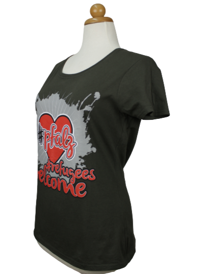 Τshirt με "#refugees welcome" αποτύπωμα - L