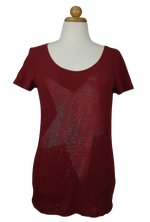 Μπορντώ tshirt με αστέρι - L