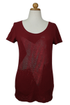 Μπορντώ tshirt με αστέρι - L