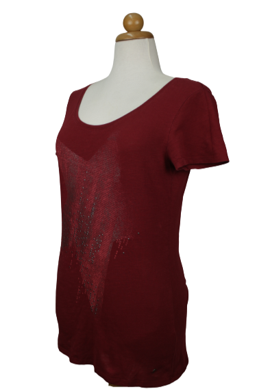 Μπορντώ tshirt με αστέρι - L