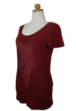 Μπορντώ tshirt με αστέρι - L