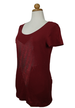 Μπορντώ tshirt με αστέρι - L