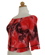 Εμπριμέ cropped τοπ-ζακέτα - ΧS/S