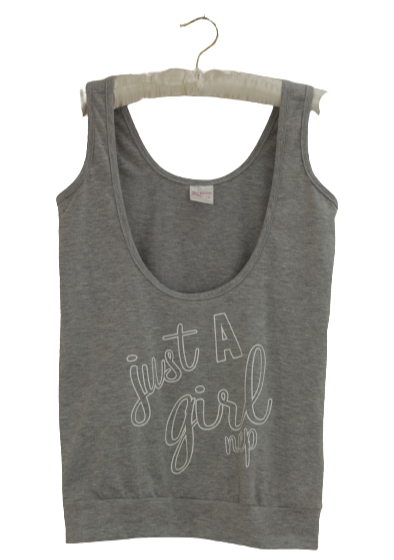 Τοπ με "just a girl" αποτύπωμα