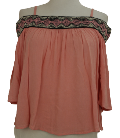 Out off shoulders κοραλλί τοπ - L/XL