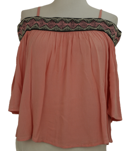 Out off shoulders κοραλλί τοπ - L/XL