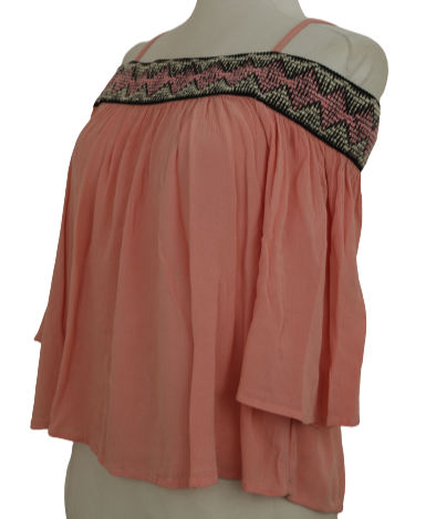 Out off shoulders κοραλλί τοπ - L/XL